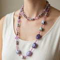 Purple Owl Long Necklace