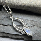 Moonstone Trinity Knot Necklace - 18