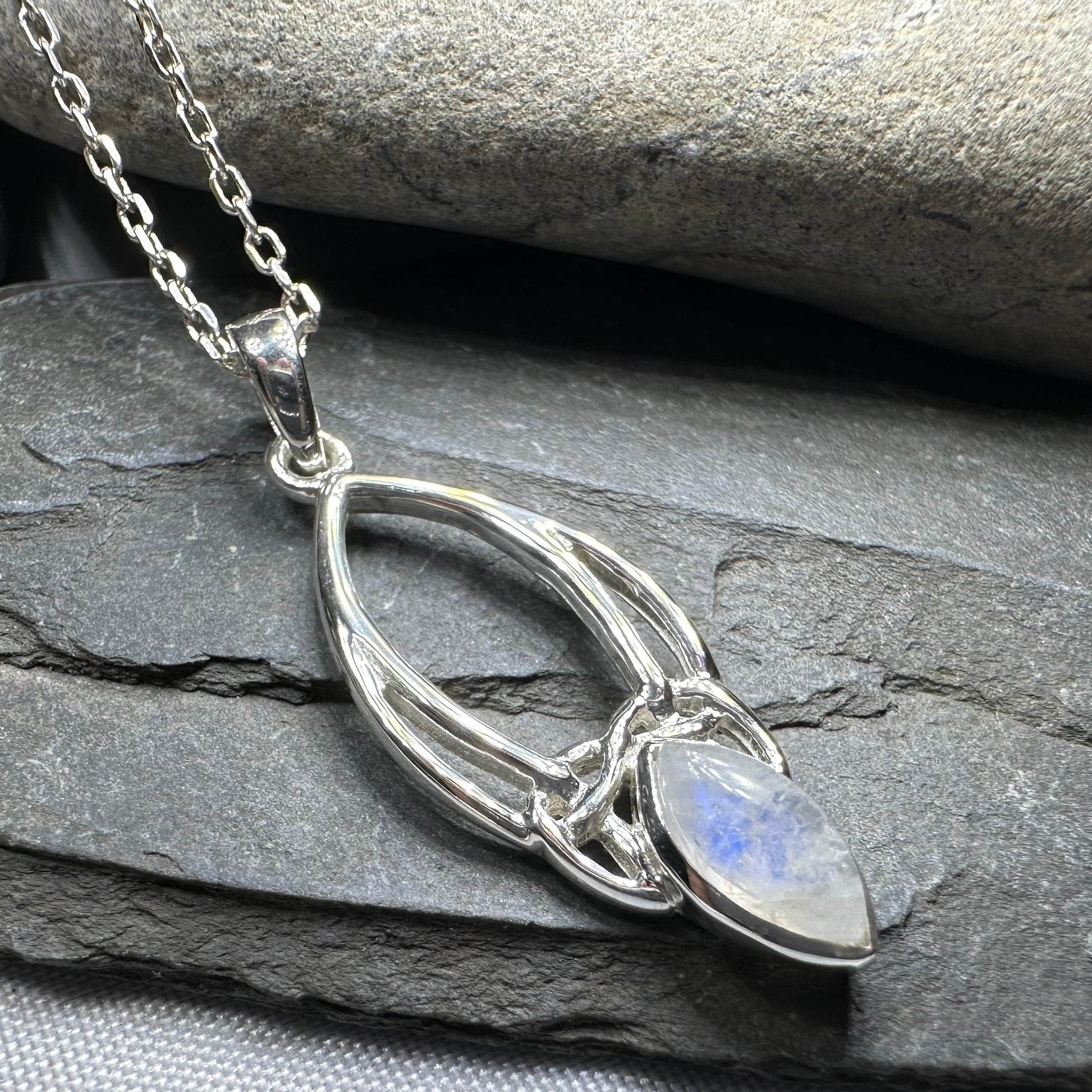 Moonstone Trinity Knot Necklace - 18