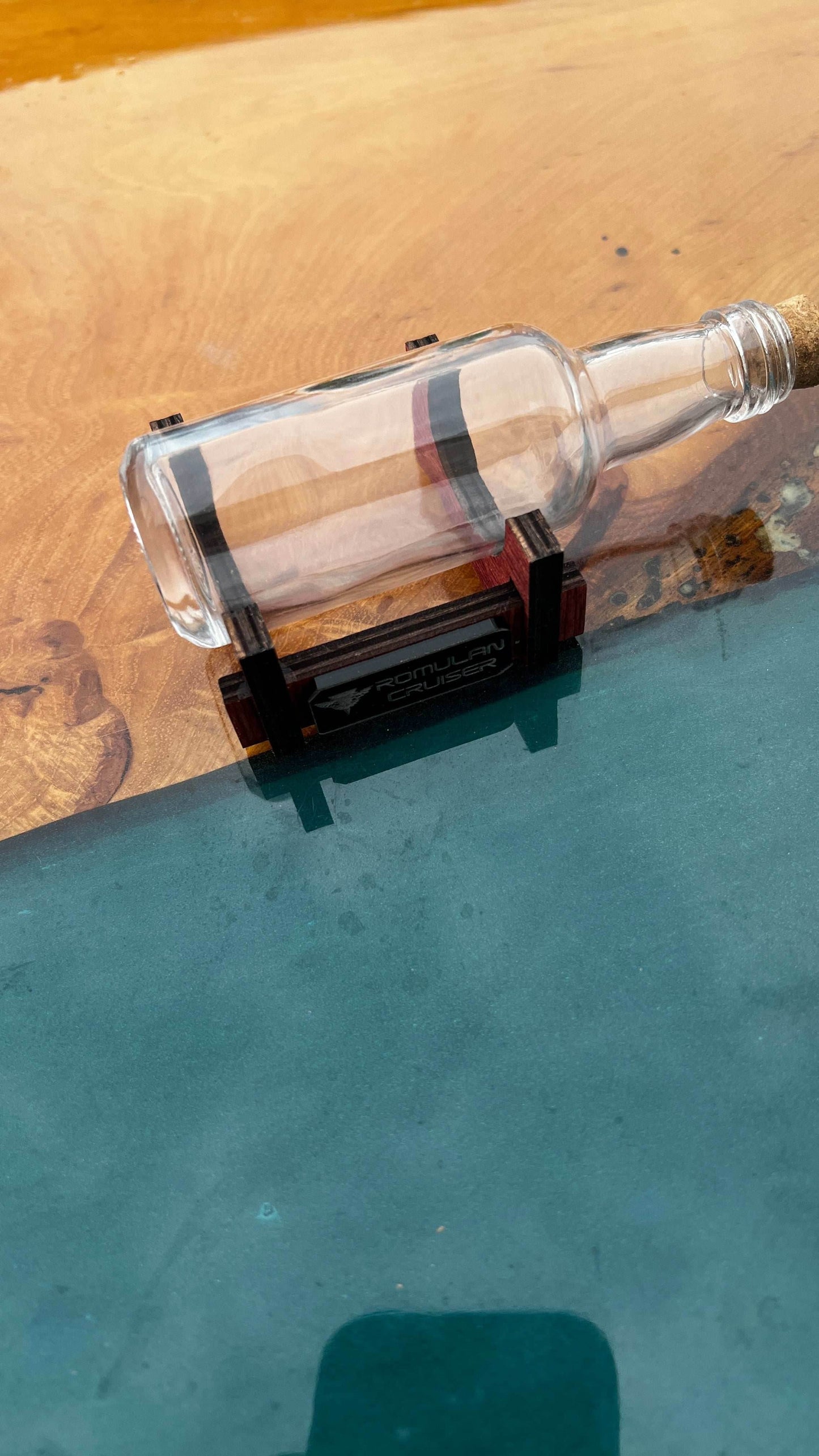 Star Trek Romulan Cruiser Cloaked in a Shot Bottle - 