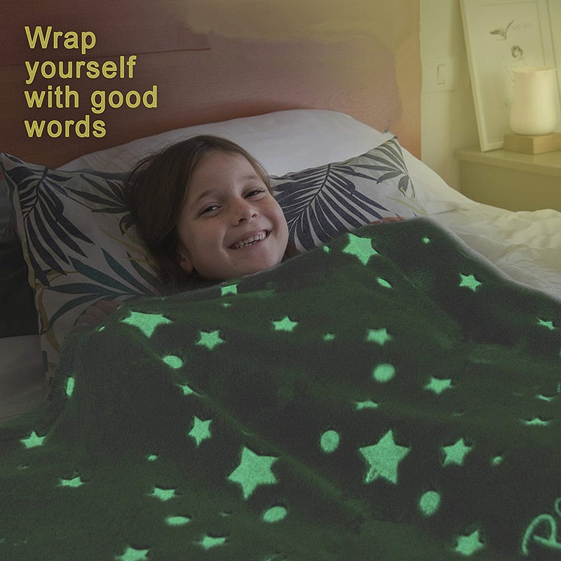 Couverture magique qui brille dans la nuit, couverture lumineuse pour enfants, couverture fluorescente