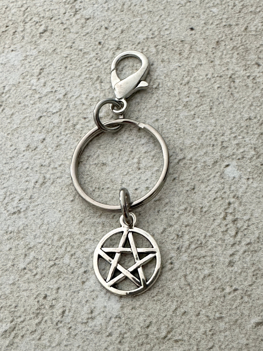 Witchy Pentacle Zipper Pull Bag Charm Keychain