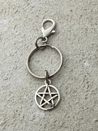 Witchy Pentacle Zipper Pull Bag Charm Keychain