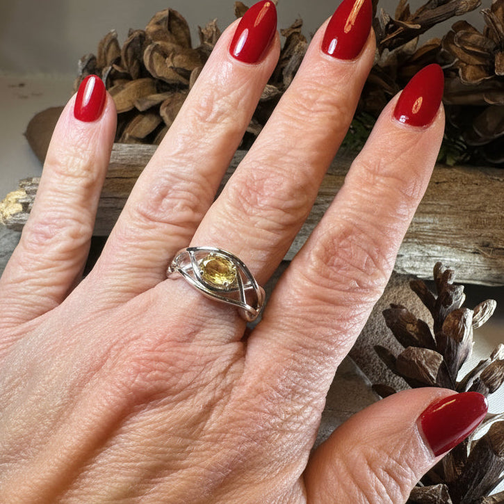 Blue Topaz Celtic Knot Ring