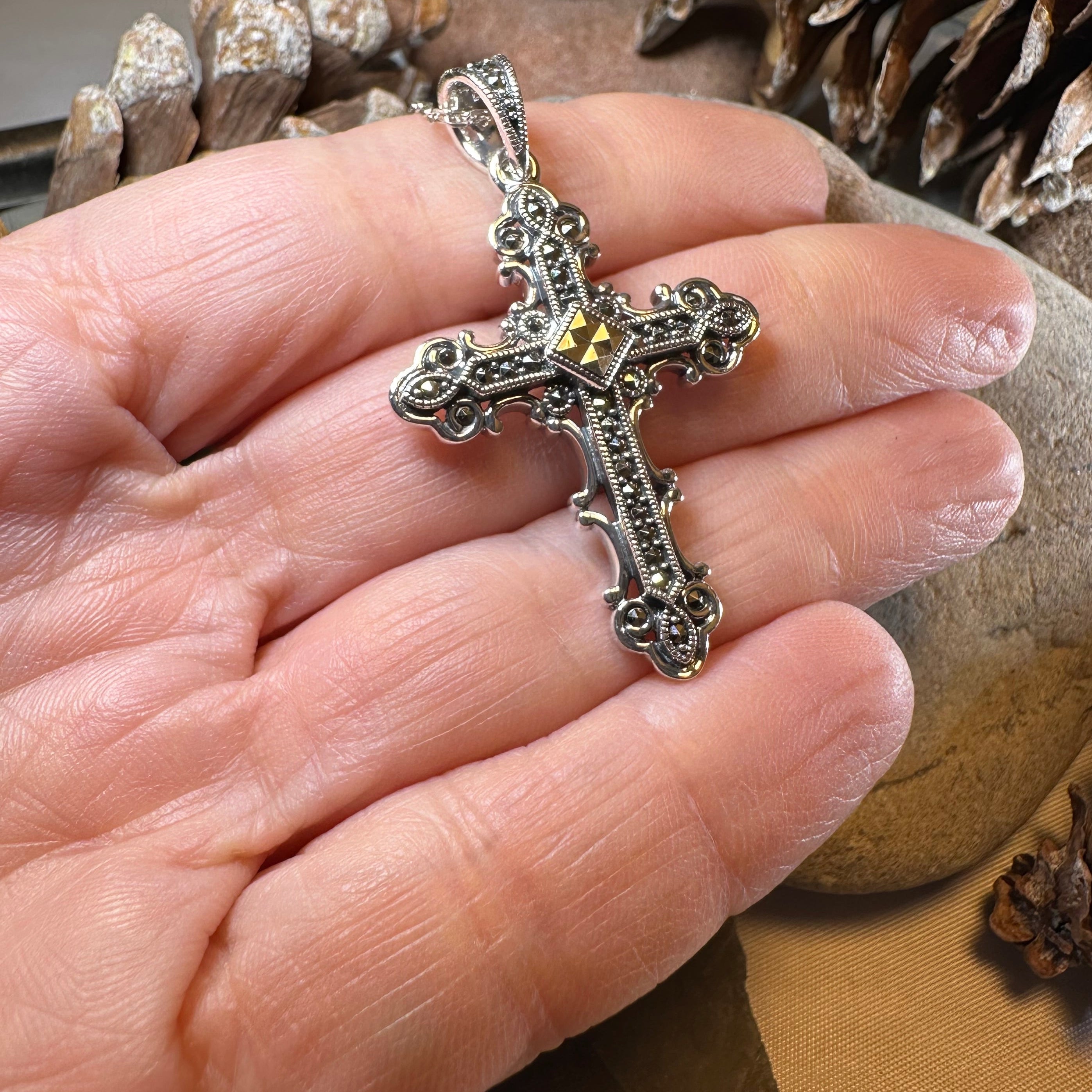 Scottish Skinnet Cross Necklace
