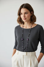 Purple Magic Long Beaded Necklace