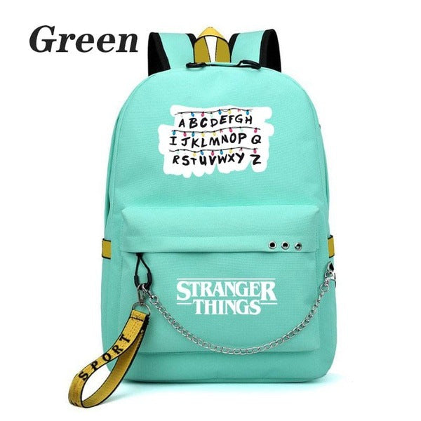American TV Series Stranger Things Backpack USB Charging Backpack Student School Bag