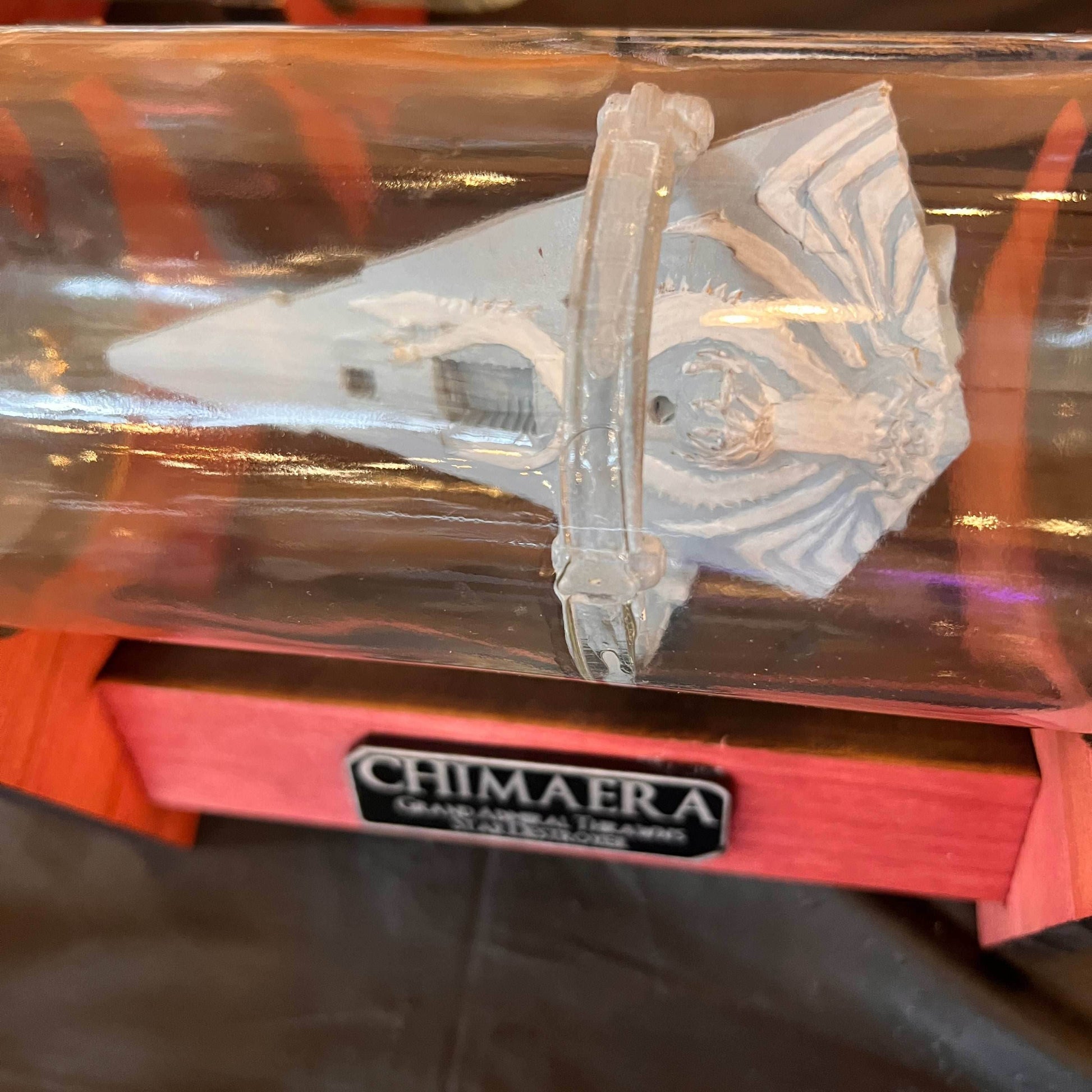 Star Wars Star Destroyer Chimaera in a Wine Bottle - With Stand