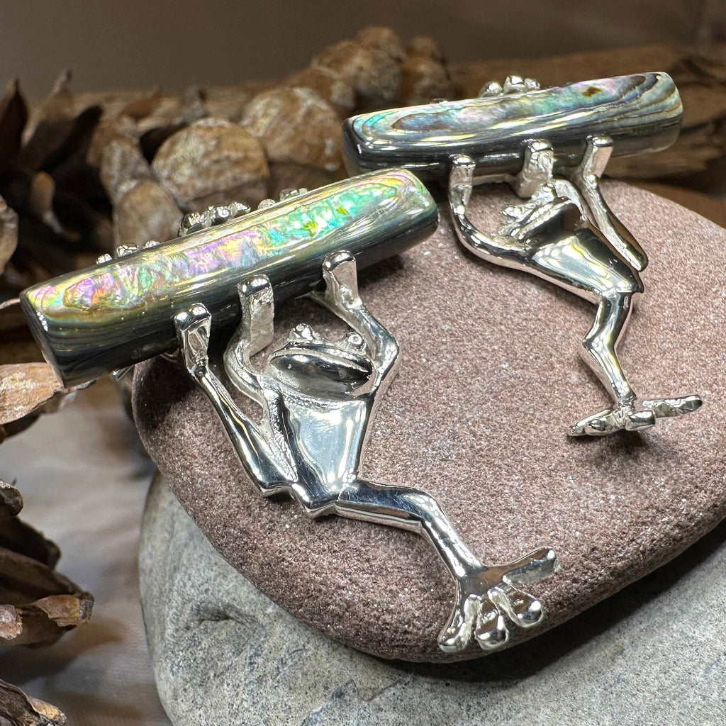 Abalone Frog Earrings - 