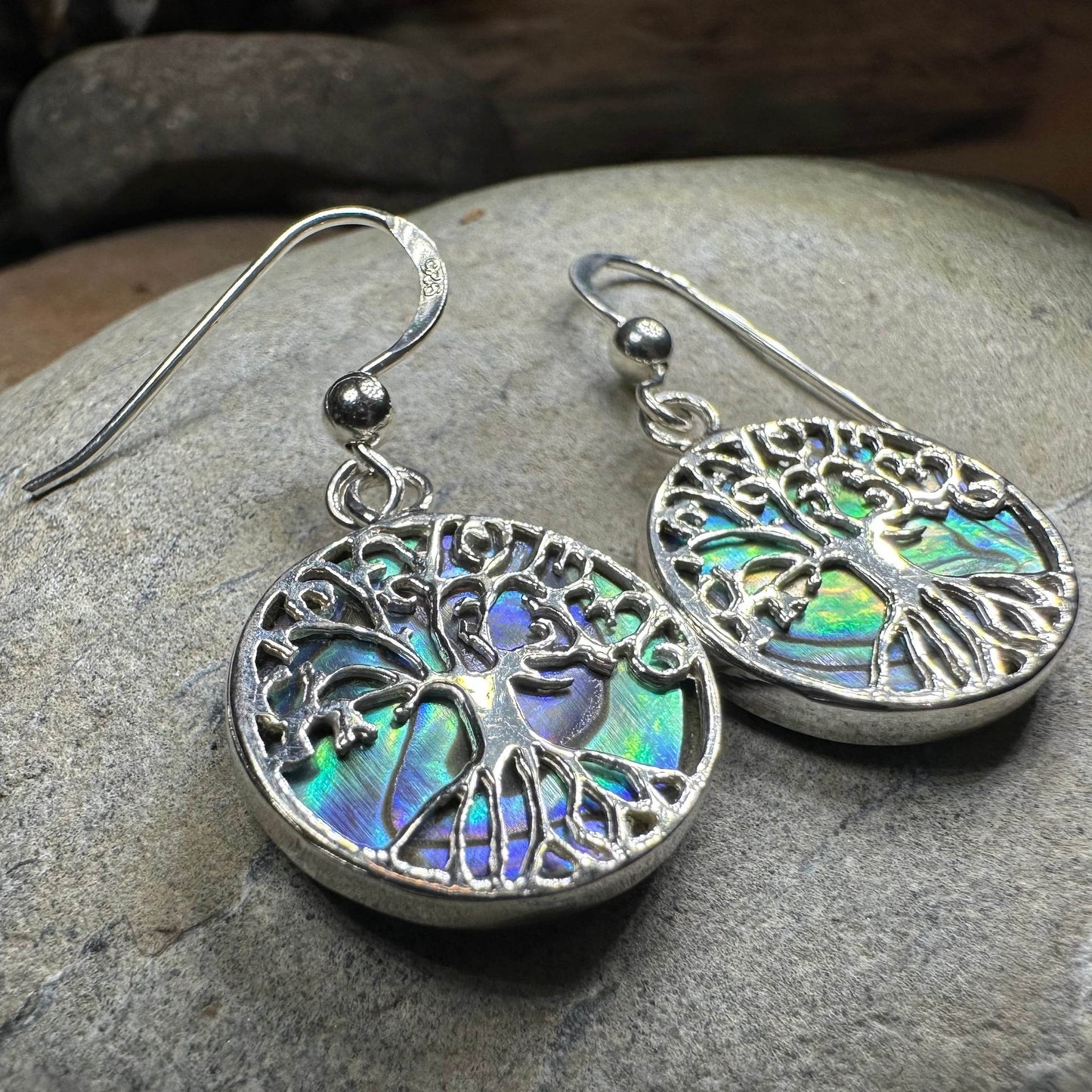 Veronica Tree of Life Earrings - Abalone Shell