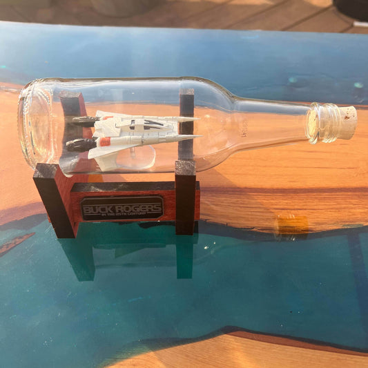 Buck Rogers Thunderfighter Starship in a Bottle - With Stand