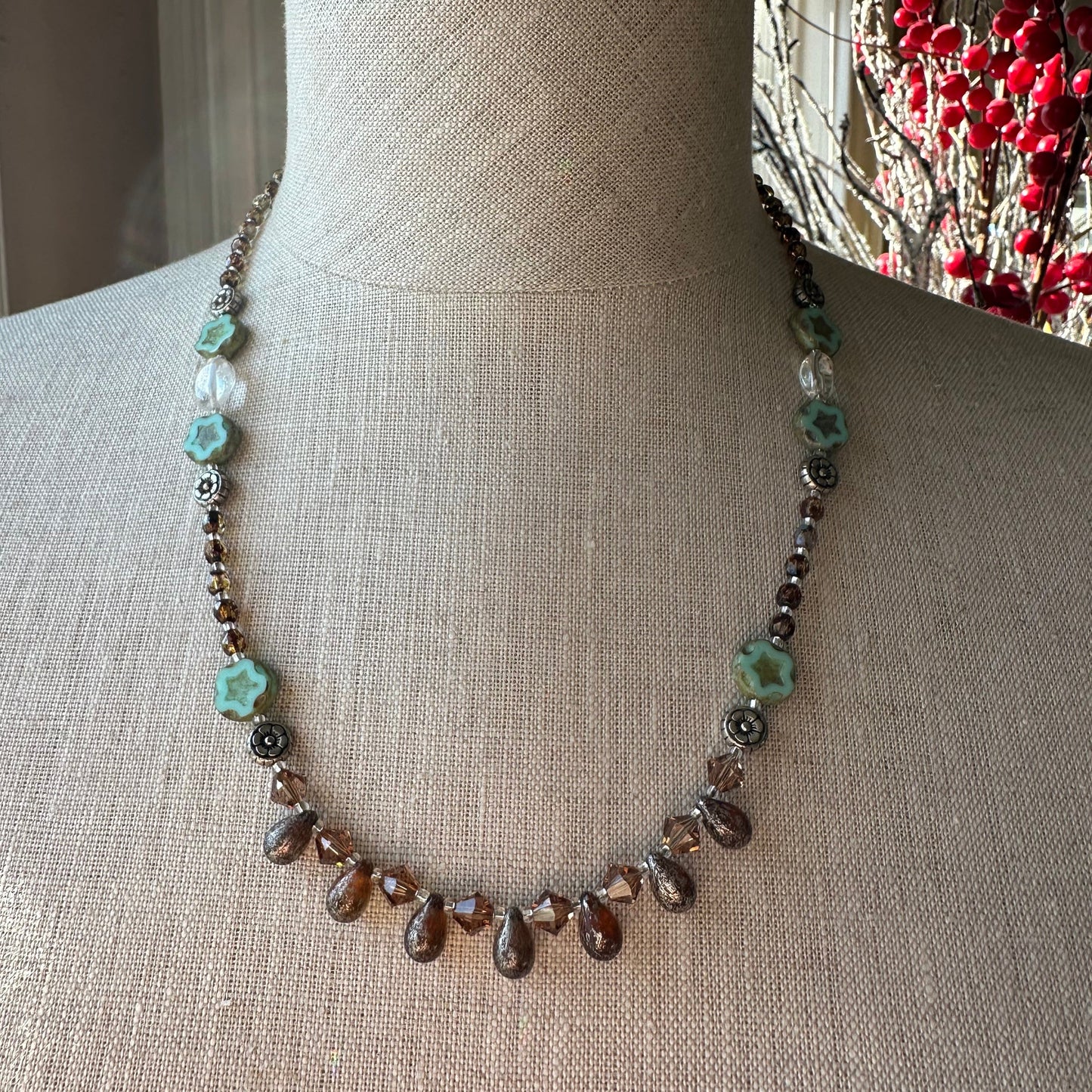 Golden Lotus Crystal Necklace
