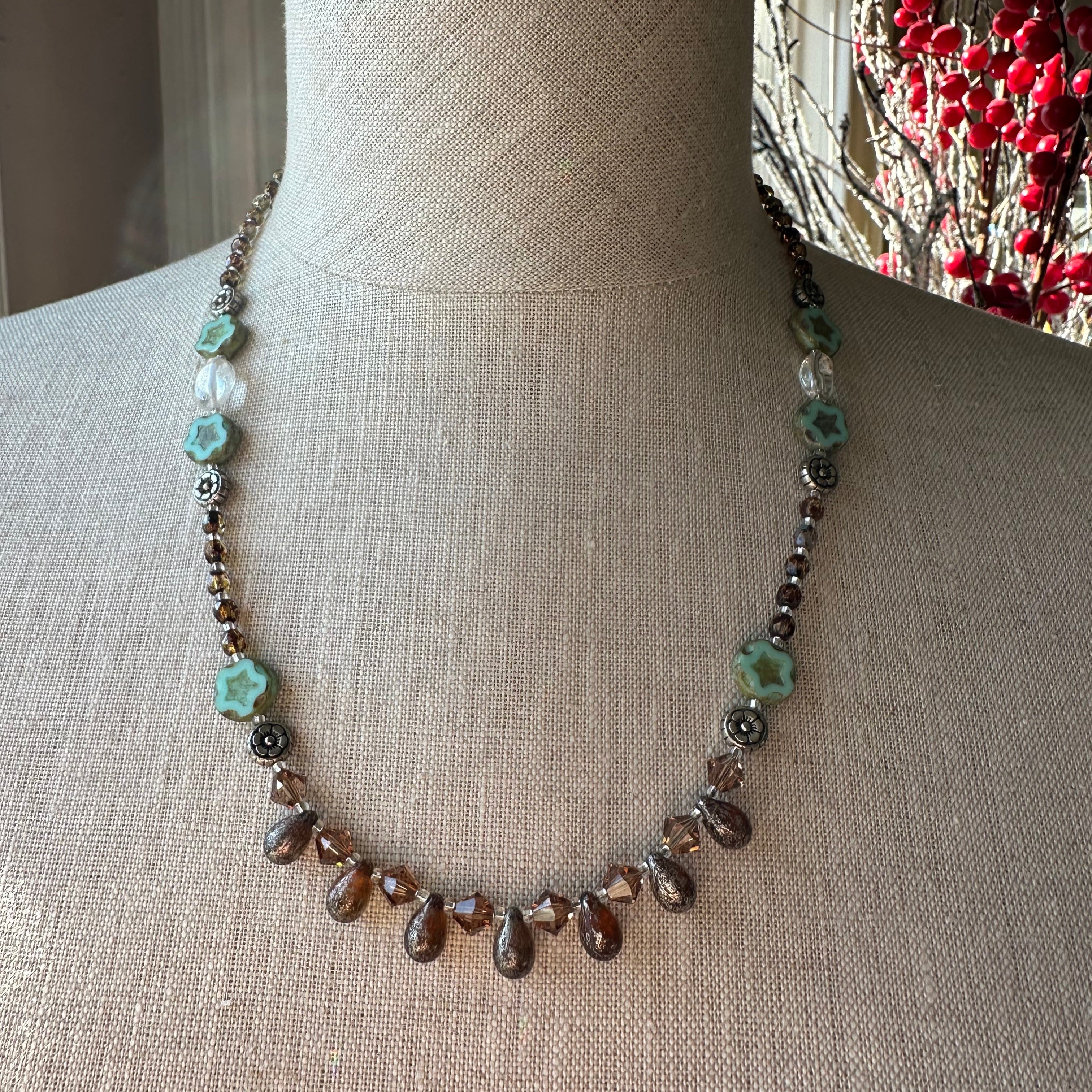Golden Lotus Crystal Necklace