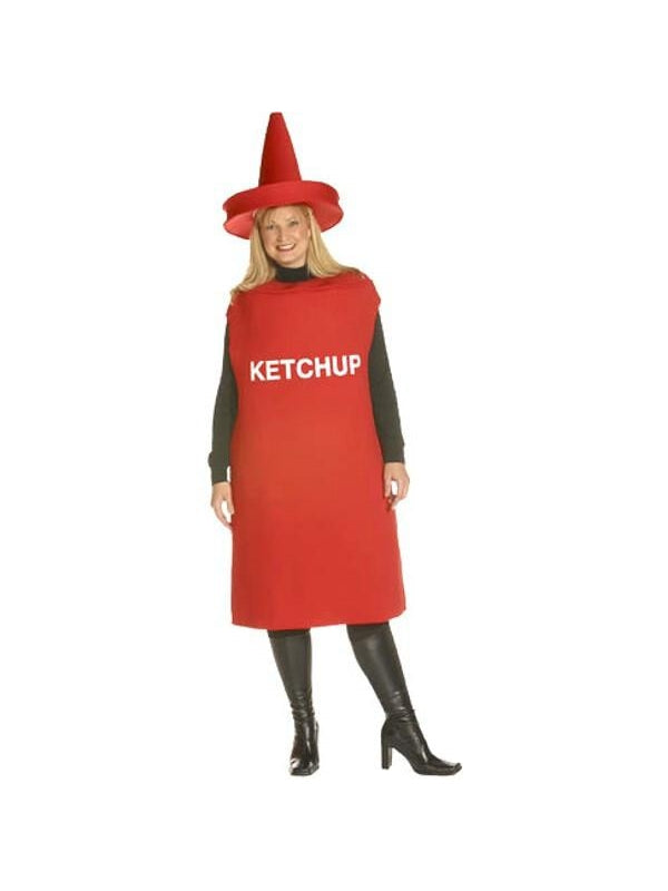 Adult Plus Size Ketchup Bottle Costume