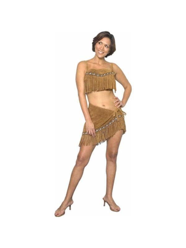 Adult Sexy Suede Leather Sacagawea Indian Costume