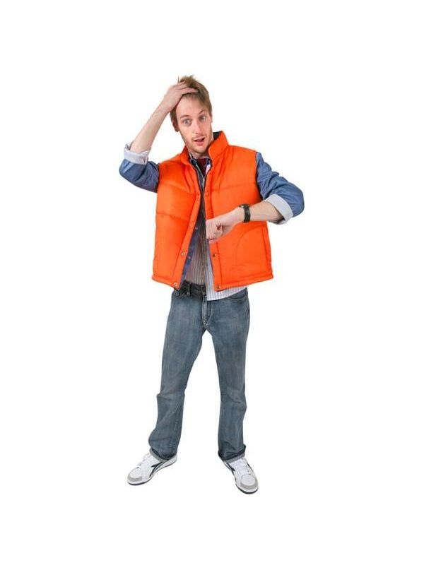 Adult Marty McFly Shirt & Puffer Vest Costume