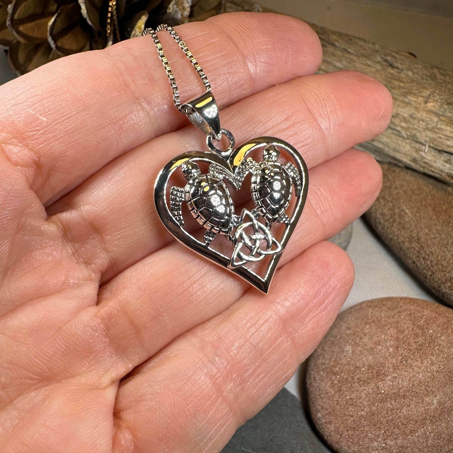 Celtic Turtle Lovers Necklace - 18