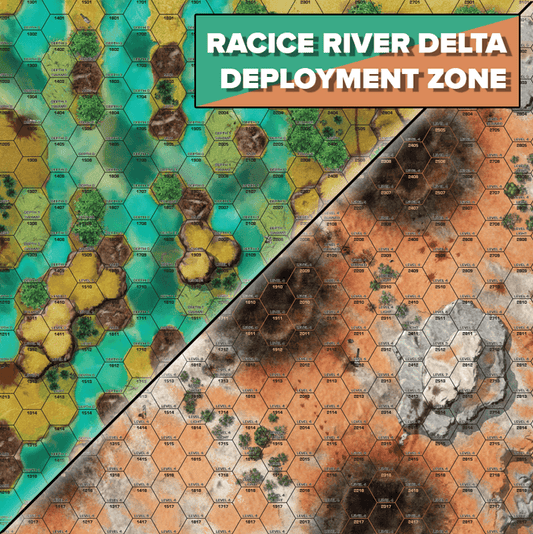 BattleTech Battles of Tukayyid: Battle Mat - Racice River Delta/Deployment Zone - 