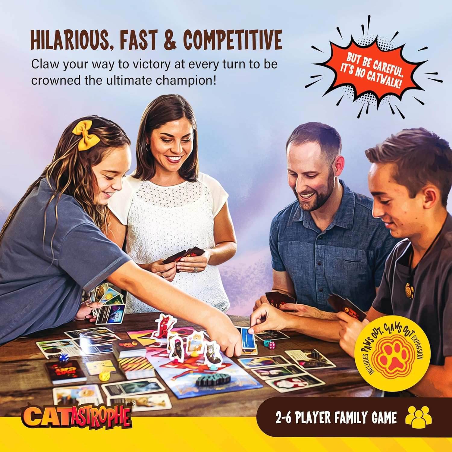 CATastrophe: A Game of 9 Lives with Paws Out Expansion Pack - 