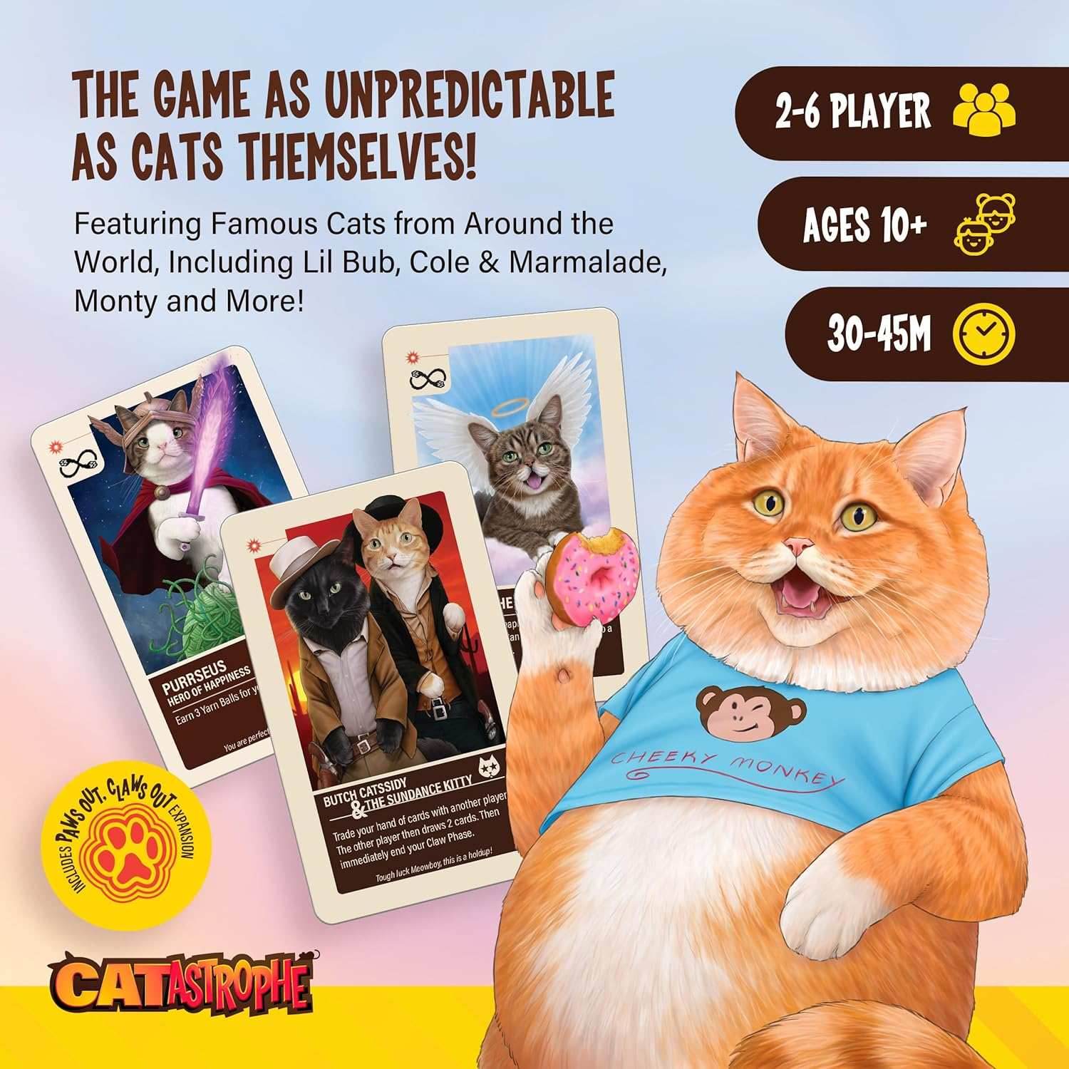 CATastrophe: A Game of 9 Lives with Paws Out Expansion Pack - 