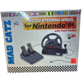 N64 RARE Original Vintage 1996 Mad Catz - Analog Steering Wheel w/Foot Pedals - 