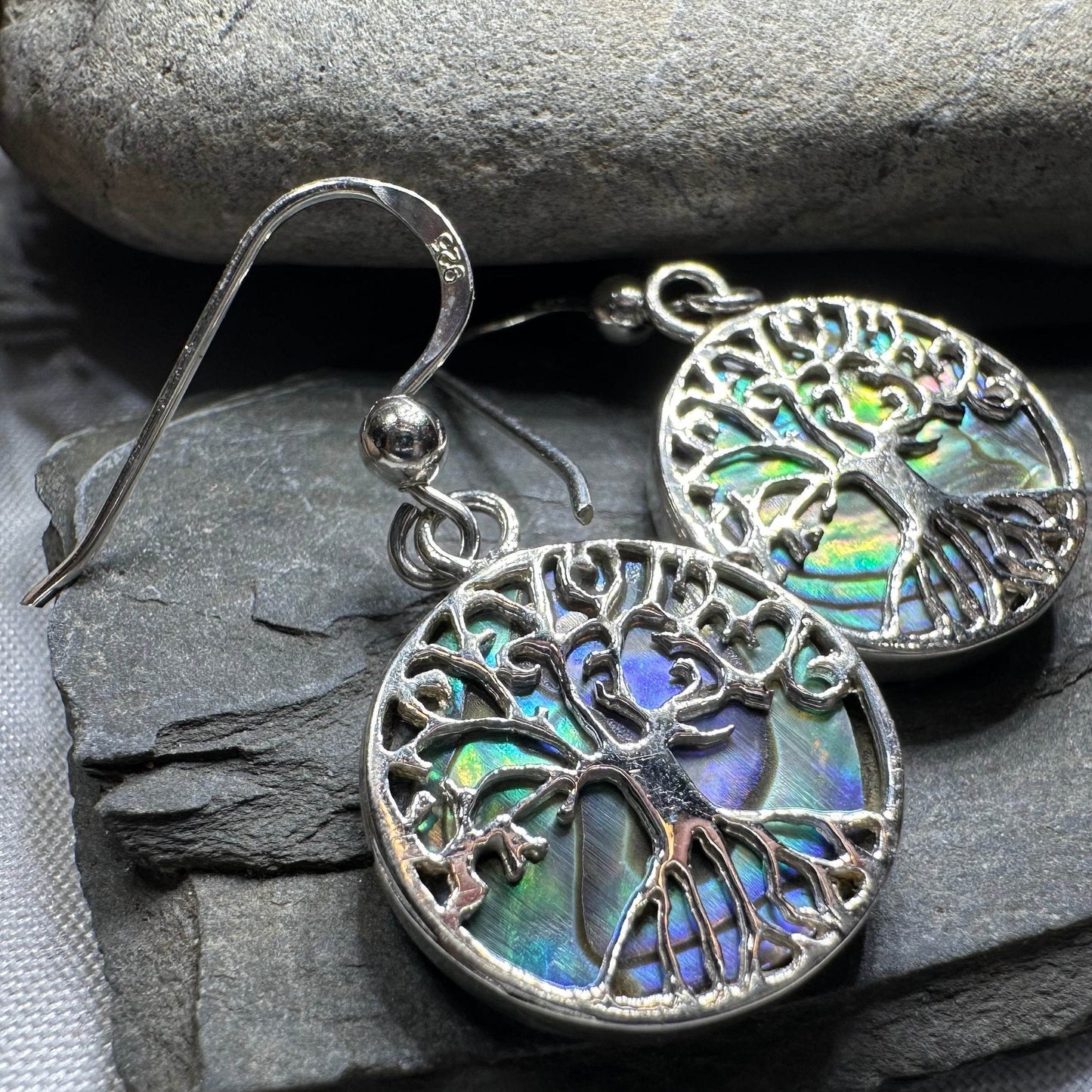 Veronica Tree of Life Earrings - Abalone Shell