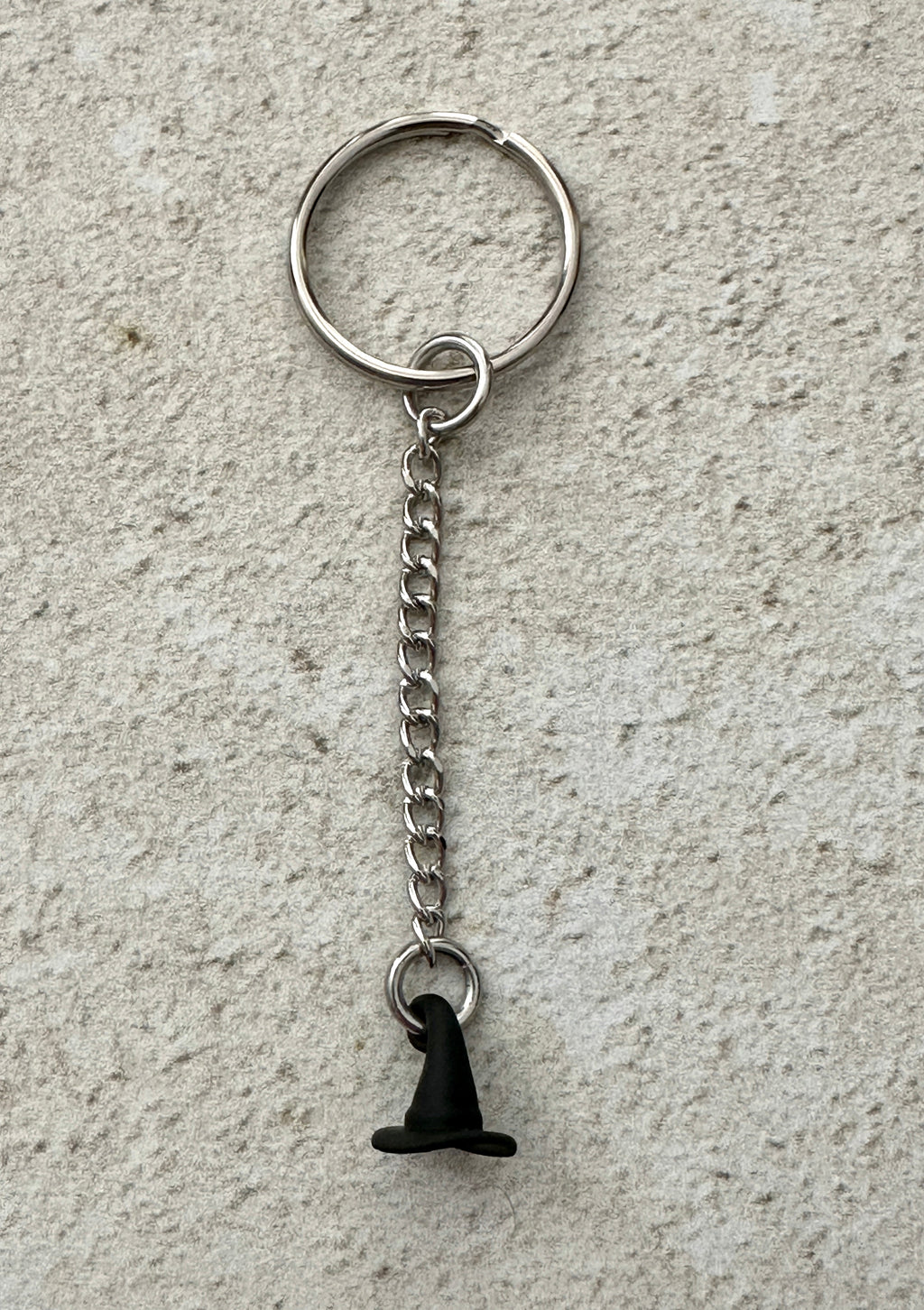 Black Witch Hat Zipper Pull Bag Charm Keychain