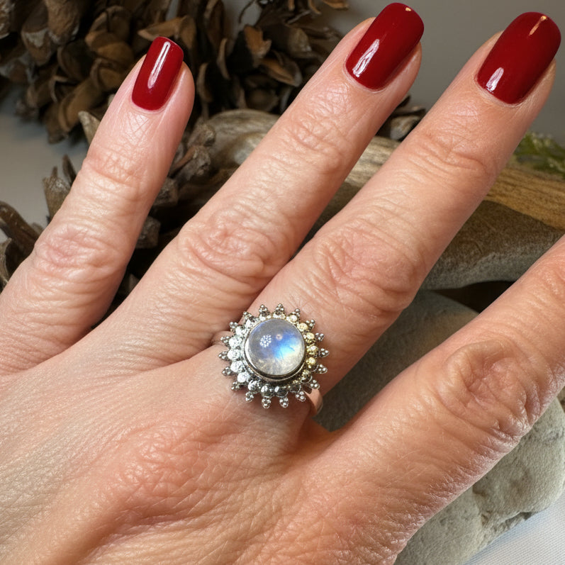 Sunyana Moonstone Sun Ring