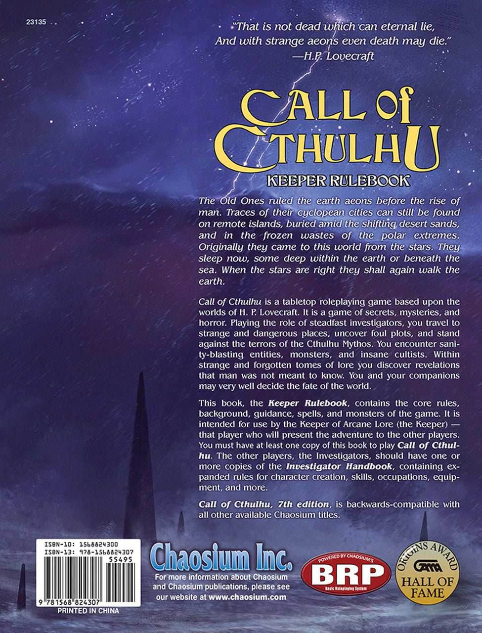 Call of Cthulhu Keeper Rulebook: 7th Edition Hardcover - 