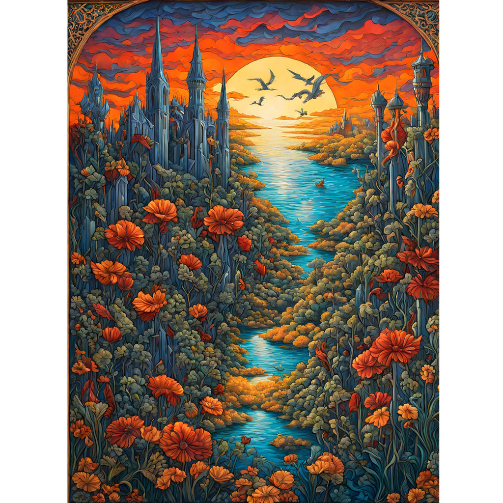 Ingooood Jigsaw Puzzle 1000 Pieces- CHÂTEAU SOUS LES FLEURS - Entertainment Toys for Adult Special Graduation or Birthday Gift Home Decor