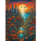 Ingooood Jigsaw Puzzle 1000 Pieces- CHÂTEAU SOUS LES FLEURS - Entertainment Toys for Adult Special Graduation or Birthday Gift Home Decor