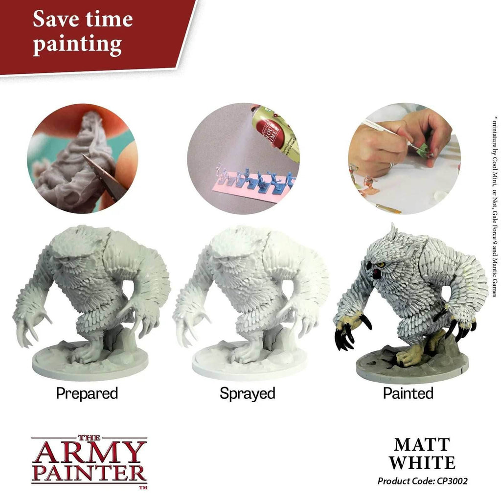 Army Painter Base Primer: Matte White Undercoat - 
