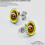 Christmas Holiday Santa Hat Pumpkin Stud Earrings by Onyx O