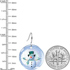 Winter Holiday Christmas Snow Globe Snowman Earrings