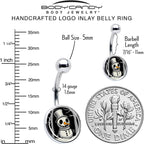 Christmas Holiday Spooky Snowman Belly Ring by Onyx O