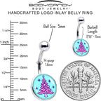 Pastel Christmas Tree Holiday Belly Ring by Onyx O