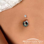 Christmas Holiday Dinosaur Belly Ring by Onyx O