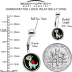 Christmas Holiday Dinosaur Belly Ring by Onyx O