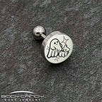 16G 1/4 Glow in the Dark Halloween Ghost Dog Walker Tragus Cartilage Earring by Onyx O