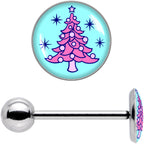 Pastel Christmas Tree Barbell Tongue Ring by Onyx O