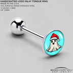 Holiday Christmas Spirit Ghost Barbell Tongue Ring by Onyx O