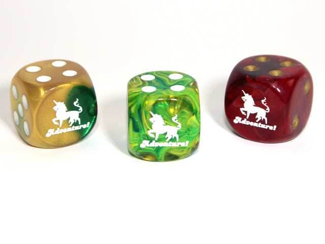 Adventure (Unicorn) d6 16mm Pipped | Sold per die (Dice colors are at random) - 