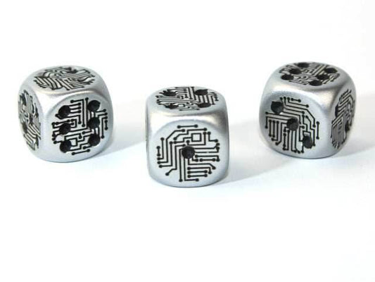 Aluminum Metal-Plated Over Plastic d6 Circuit Design 16mm Pipped - 
