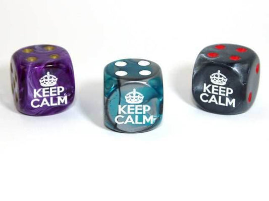 Keep Calm d6 | Custom Engraved Pipped Dice [sold per die] - 