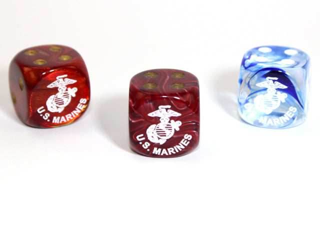 Marines d6 Pipped Dice 16mm | Custom Military Dice (sold per piece) - 