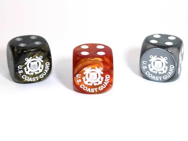 Coast Guard d6 Pipped Dice 16mm | Coast Guard Themed Dice of Random Color (sold per piece) - 