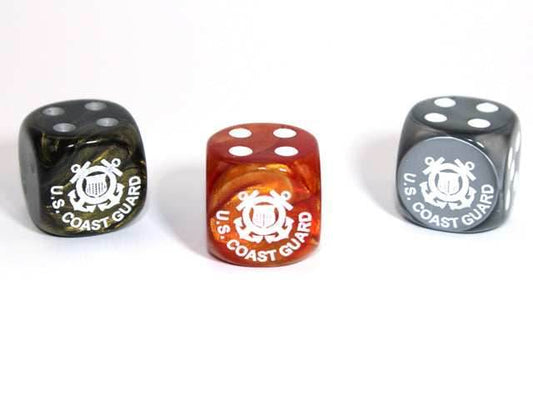 Coast Guard d6 Pipped Dice 16mm | Coast Guard Themed Dice of Random Color (sold per piece) - 