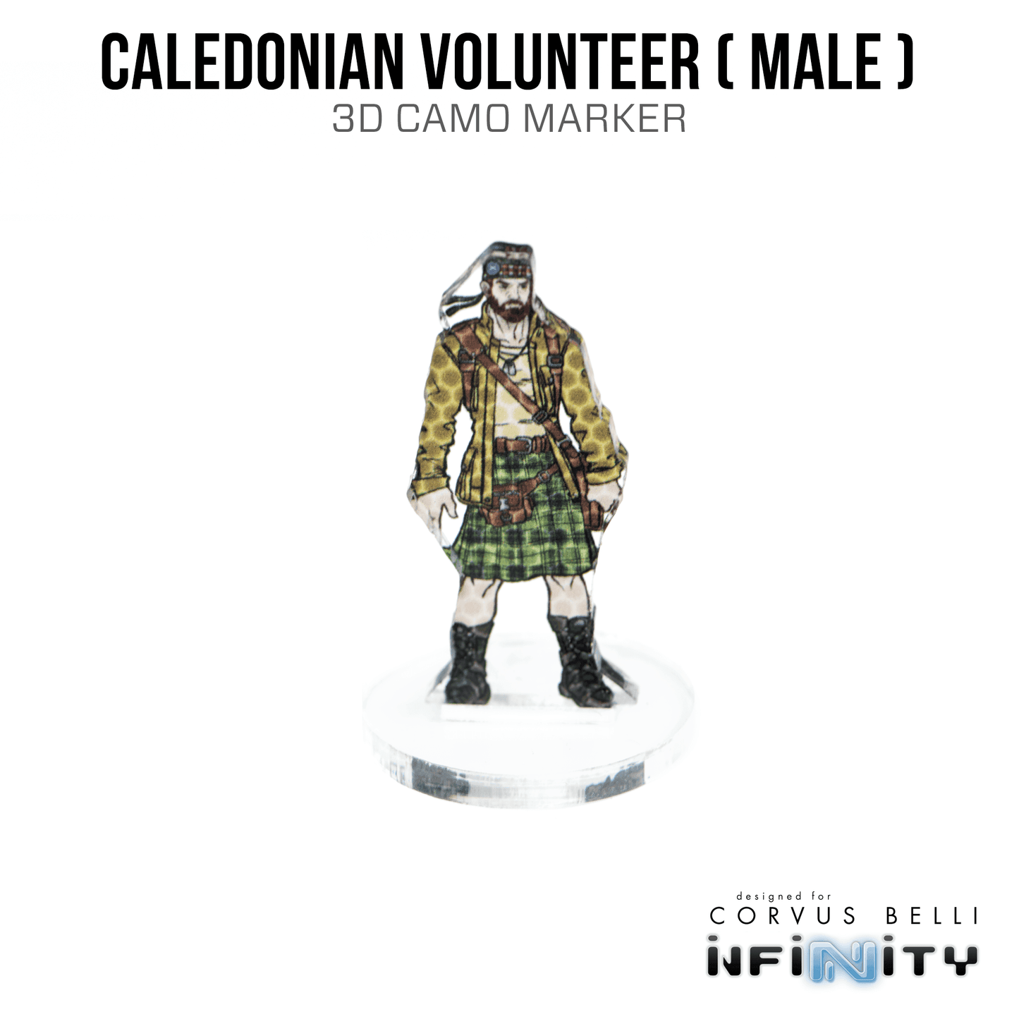 Infinity 3D Markers: Caledonian Volunteer, Male (25mm Camo) - A
