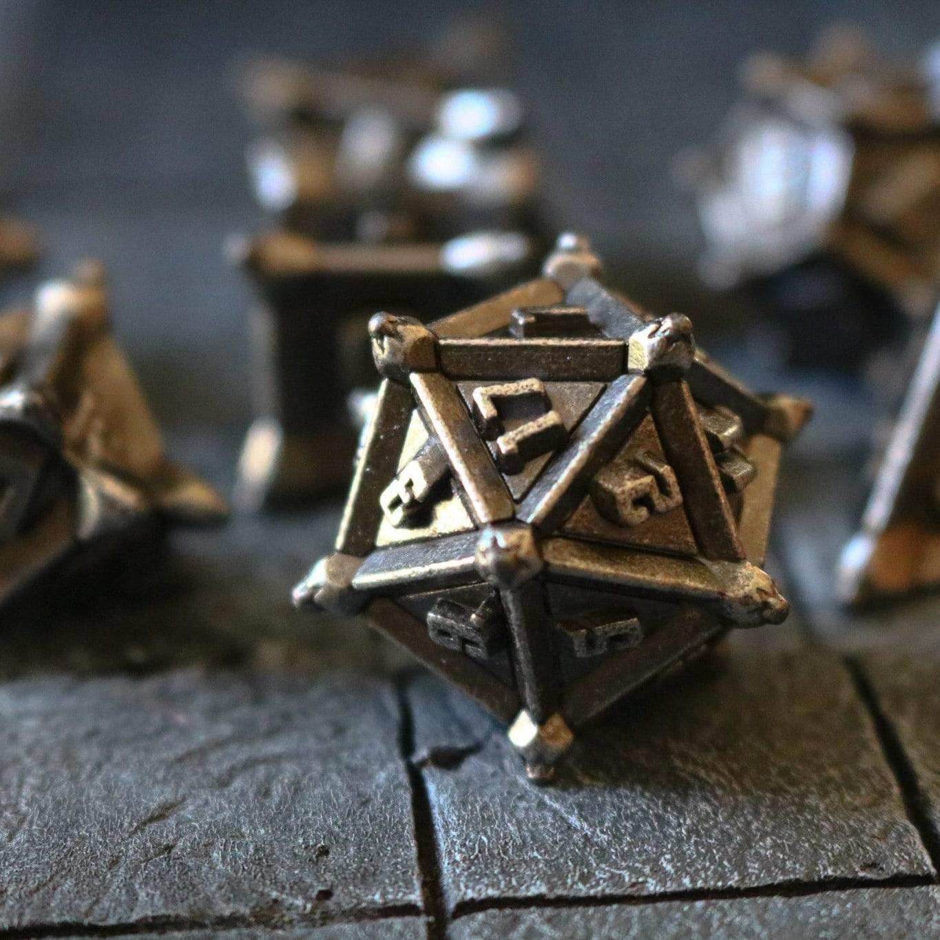 Caltrop Silver Metal DND Dice Set - Only 1 D20