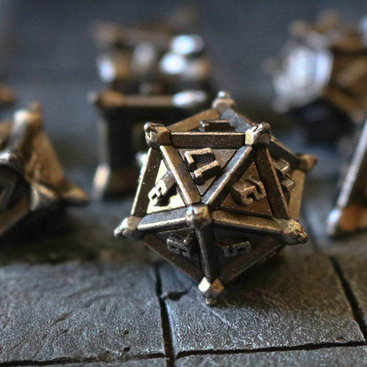 Caltrop Silver Metal DND Dice Set - Only 1 D20